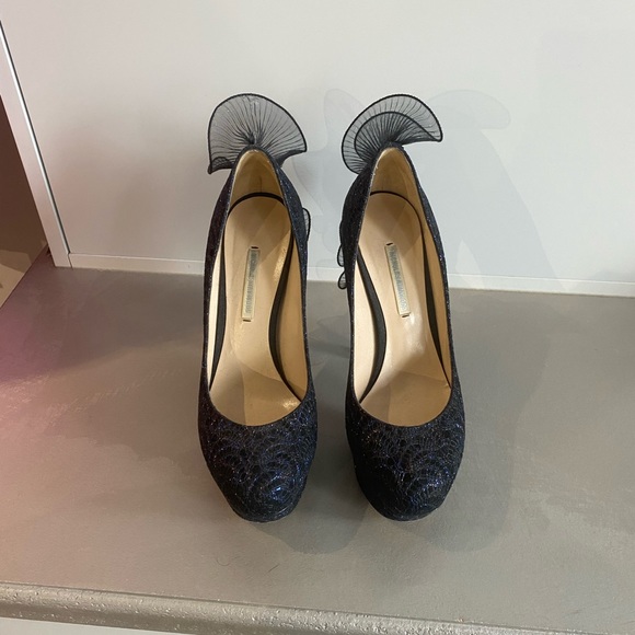 Nicholas Kirkwood Snakeskin Ruffle Platforms - Picture 3 of 8